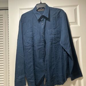 Cubavera Deep Blue Casual Shirt